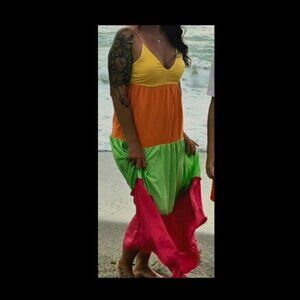 Small flowy colorful neon dress. wore once Beach dress